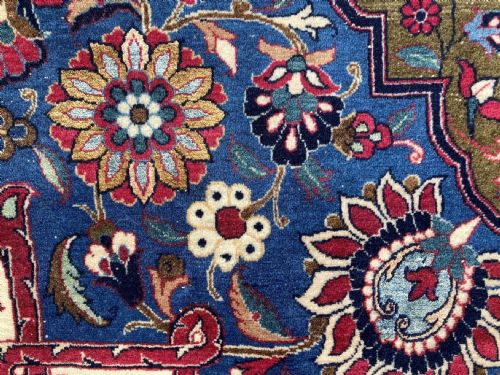 ANTIQUE WOOL SILK ISFAHAN CARPET 343M X 233M - ADDITIONAL PHOTO 13