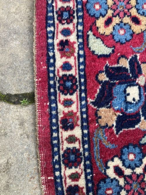 ANTIQUE WOOL SILK ISFAHAN CARPET 343M X 233M - ADDITIONAL PHOTO 19