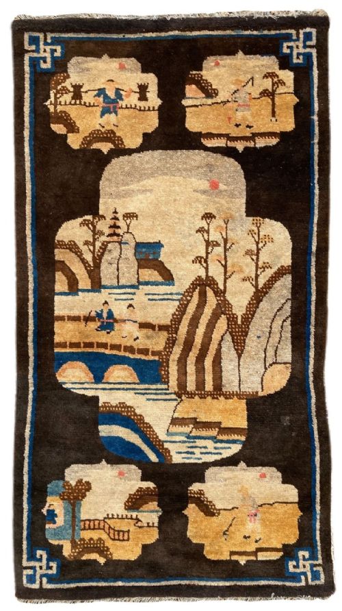 vintage chinese paotao rug 123m x 064m - CATEGORY: ANTIQUE RUGS - DATED 1940