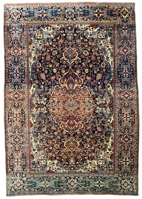 antique kashan rug 210m x 141m - CATEGORY: ANTIQUE RUGS - DATED 1900