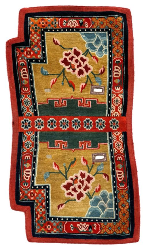 antique tibetan horse saddle cover 124m x 067m - CATEGORY: ANTIQUE RUGS - DATED 1900
