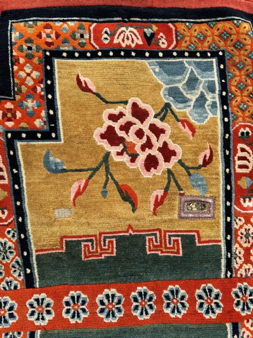 ANTIQUE TIBETAN HORSE SADDLE COVER 124M X 067M - ADDITIONAL PHOTO 7
