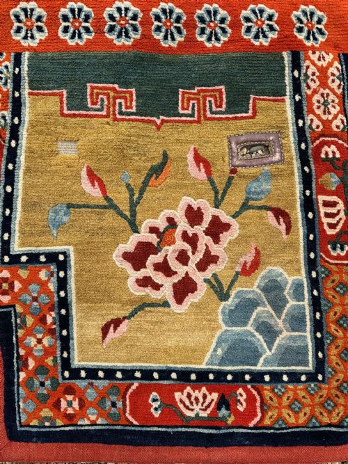 ANTIQUE TIBETAN HORSE SADDLE COVER 124M X 067M - ADDITIONAL PHOTO 8