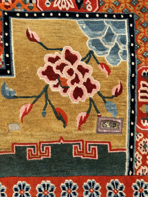 ANTIQUE TIBETAN HORSE SADDLE COVER 124M X 067M - ADDITIONAL PHOTO 15