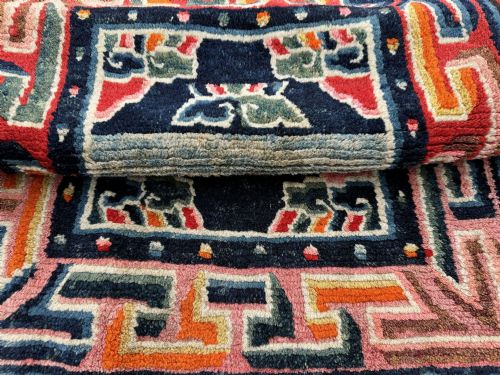 ANTIQUE TIBETAN HORSE SADDLE COVER 100M X 060M - ADDITIONAL PHOTO 12