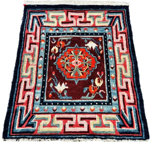 ANTIQUE TIBETAN MEDITATION MAT 063M X 053M - ADDITIONAL PHOTO 1
