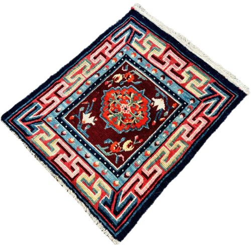 ANTIQUE TIBETAN MEDITATION MAT 063M X 053M - ADDITIONAL PHOTO 2