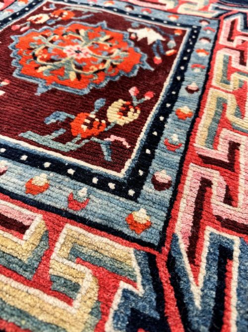 ANTIQUE TIBETAN MEDITATION MAT 063M X 053M - ADDITIONAL PHOTO 8