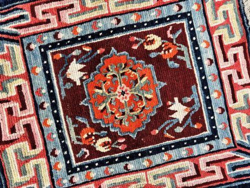 ANTIQUE TIBETAN MEDITATION MAT 063M X 053M - ADDITIONAL PHOTO 10