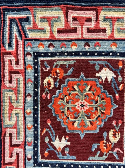 ANTIQUE TIBETAN MEDITATION MAT 063M X 053M - ADDITIONAL PHOTO 11