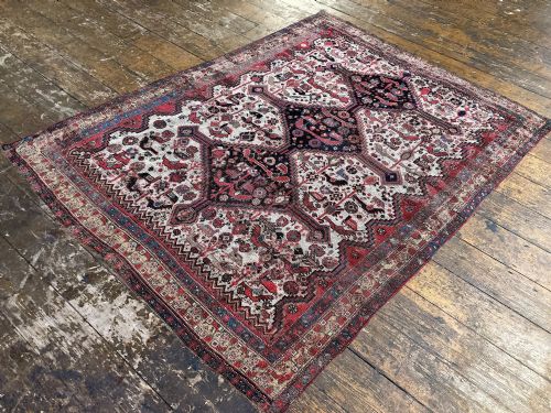 ANTIQUE TRIBAL KHAMSEH RUG 214M X 154M - ADDITIONAL PHOTO 4