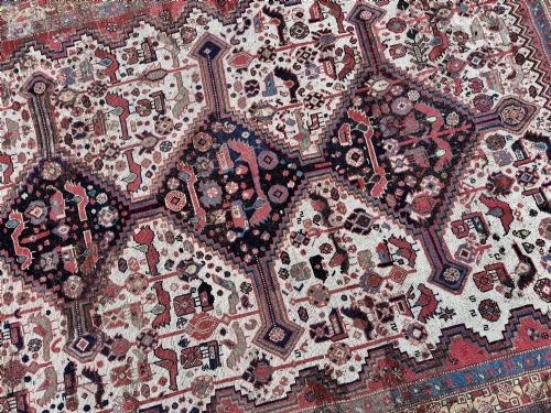 ANTIQUE TRIBAL KHAMSEH RUG 214M X 154M - ADDITIONAL PHOTO 10