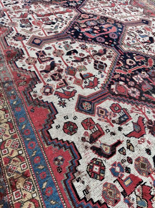 ANTIQUE TRIBAL KHAMSEH RUG 214M X 154M - ADDITIONAL PHOTO 13
