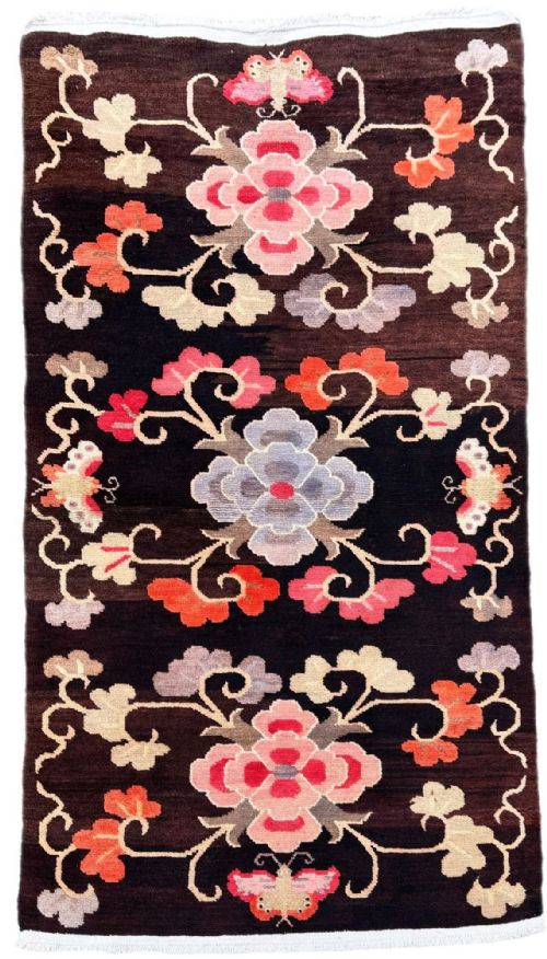 vintage tibetan rug 179m x 091m - CATEGORY: ANTIQUE RUGS - DATED 1930