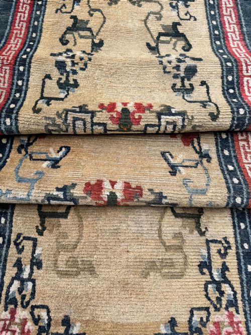 ANTIQUE TIBETAN RUNNER 403M X 081M - ADDITIONAL PHOTO 10