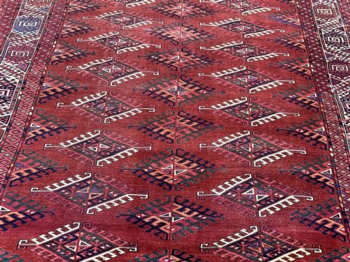 ANTIQUE TURKMEN YOMUT CARPET 298M X 194M - ADDITIONAL PHOTO 7