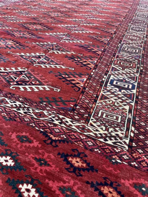 ANTIQUE TURKMEN YOMUT CARPET 298M X 194M - ADDITIONAL PHOTO 8