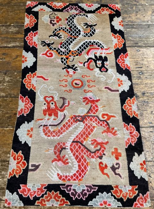 ANTIQUE TIBETAN DRAGON RUG 173M X 088M - ADDITIONAL PHOTO 3