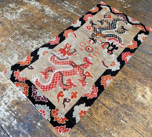 ANTIQUE TIBETAN DRAGON RUG 173M X 088M - ADDITIONAL PHOTO 4