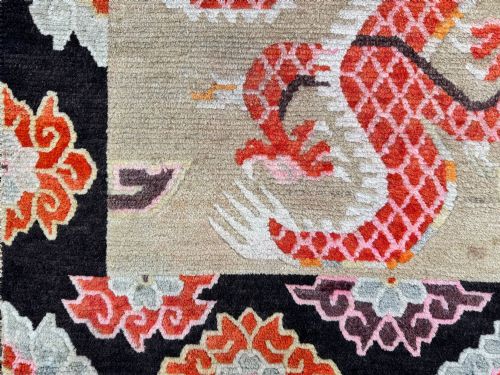 ANTIQUE TIBETAN DRAGON RUG 173M X 088M - ADDITIONAL PHOTO 6