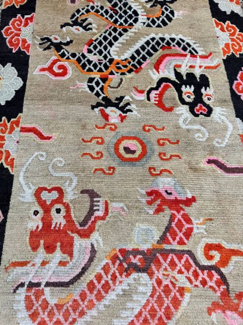 ANTIQUE TIBETAN DRAGON RUG 173M X 088M - ADDITIONAL PHOTO 7