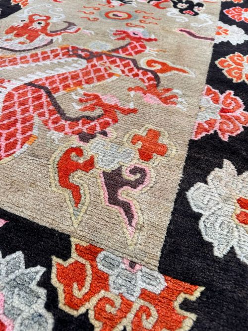 ANTIQUE TIBETAN DRAGON RUG 173M X 088M - ADDITIONAL PHOTO 8