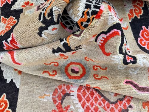 ANTIQUE TIBETAN DRAGON RUG 173M X 088M - ADDITIONAL PHOTO 15