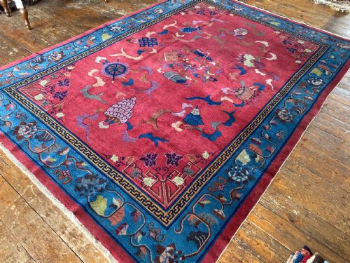 ANTIQUE CHINESE ART DECO CARPET 302M X 216M - ADDITIONAL PHOTO 2