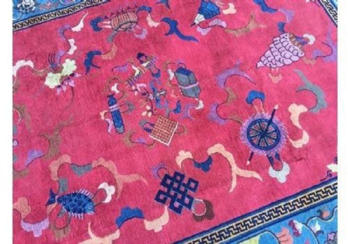 ANTIQUE CHINESE ART DECO CARPET 302M X 216M - ADDITIONAL PHOTO 3