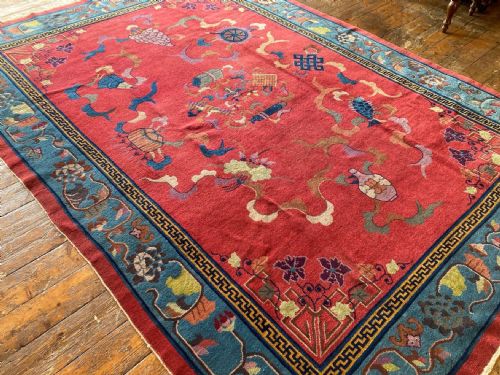 ANTIQUE CHINESE ART DECO CARPET 302M X 216M - ADDITIONAL PHOTO 4