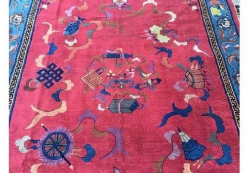 ANTIQUE CHINESE ART DECO CARPET 302M X 216M - ADDITIONAL PHOTO 6