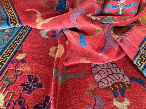 ANTIQUE CHINESE ART DECO CARPET 302M X 216M - ADDITIONAL PHOTO 12