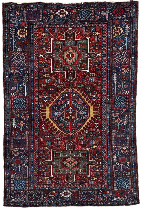 antique karaja rug 191m x 130m - CATEGORY: ANTIQUE RUGS - DATED 1920