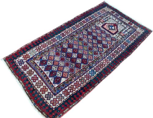 ANTIQUE CAUCASIAN GENDJE PRAYER RUG 190M X 098M - ADDITIONAL PHOTO 2