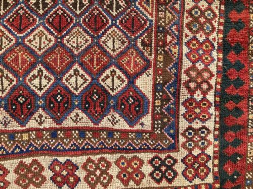 ANTIQUE CAUCASIAN GENDJE PRAYER RUG 190M X 098M - ADDITIONAL PHOTO 5