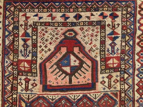 ANTIQUE CAUCASIAN GENDJE PRAYER RUG 190M X 098M - ADDITIONAL PHOTO 10