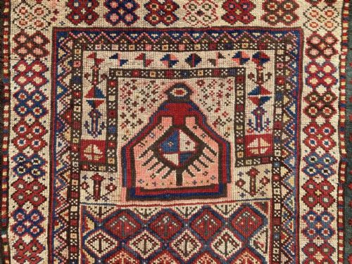 ANTIQUE CAUCASIAN GENDJE PRAYER RUG 190M X 098M - ADDITIONAL PHOTO 11