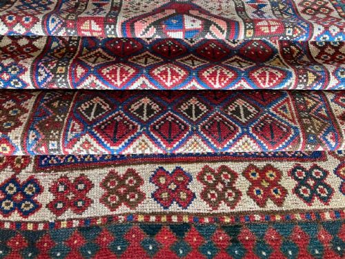ANTIQUE CAUCASIAN GENDJE PRAYER RUG 190M X 098M - ADDITIONAL PHOTO 12