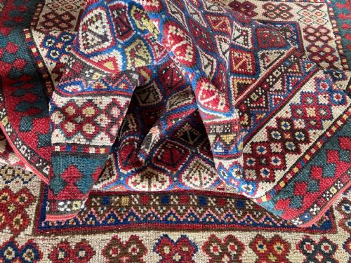 ANTIQUE CAUCASIAN GENDJE PRAYER RUG 190M X 098M - ADDITIONAL PHOTO 13