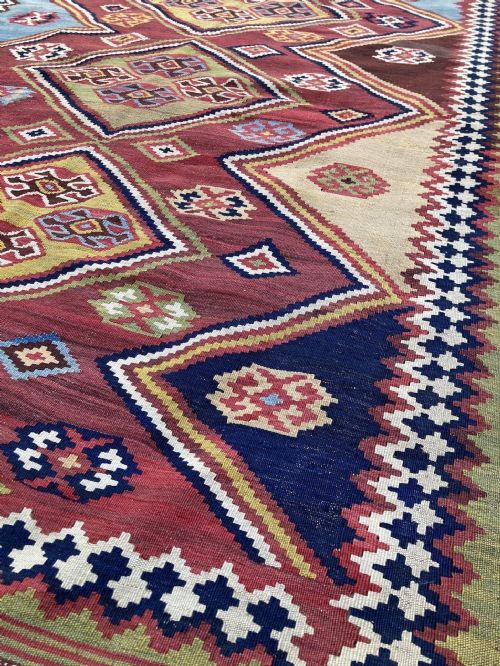 ANTIQUE QASHQAI KILIM 202M X 137M - ADDITIONAL PHOTO 5