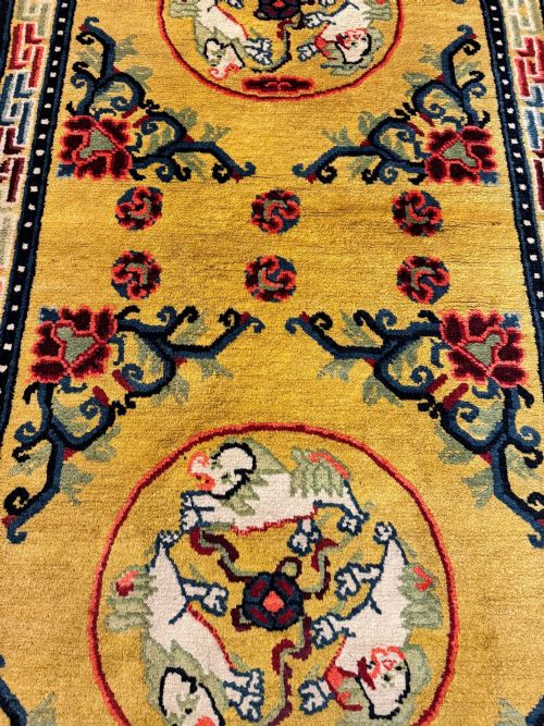 ANTIQUE CHINESE NINGXIA RUG 150M X 076M - ADDITIONAL PHOTO 7