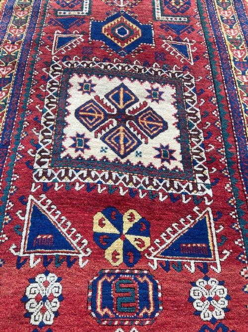 ANTIQUE CAUCASIAN FACHRALO KAZAK PRAYER RUG 248M X 130M - ADDITIONAL PHOTO 6
