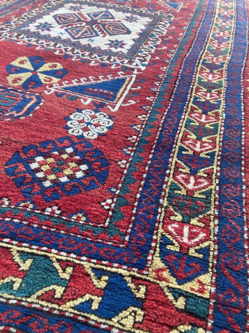ANTIQUE CAUCASIAN FACHRALO KAZAK PRAYER RUG 248M X 130M - ADDITIONAL PHOTO 7