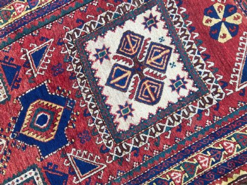 ANTIQUE CAUCASIAN FACHRALO KAZAK PRAYER RUG 248M X 130M - ADDITIONAL PHOTO 9
