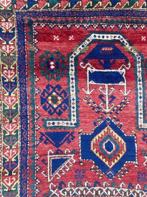 ANTIQUE CAUCASIAN FACHRALO KAZAK PRAYER RUG 248M X 130M - ADDITIONAL PHOTO 10
