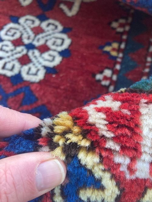 ANTIQUE CAUCASIAN FACHRALO KAZAK PRAYER RUG 248M X 130M - ADDITIONAL PHOTO 17