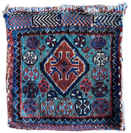 antique qashqai chanteh 030m x 027m - CATEGORY: ANTIQUE RUGS - DATED 1880