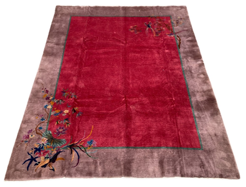 Antique Chinese Art Deco Carpet 3.46m x 2.72m View II