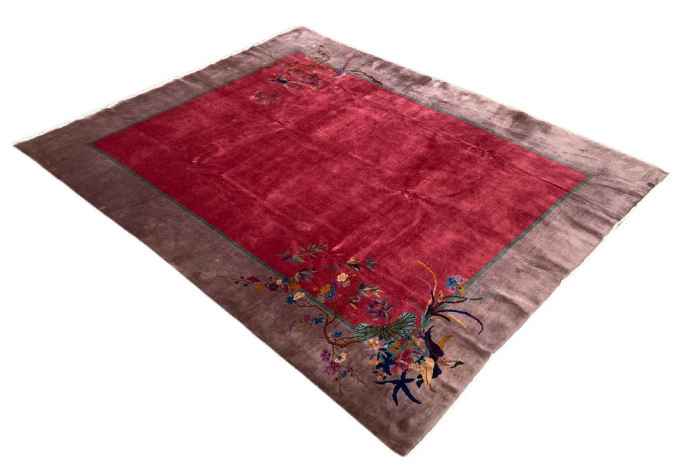 Antique Chinese Art Deco Carpet 3.46m x 2.72m View III