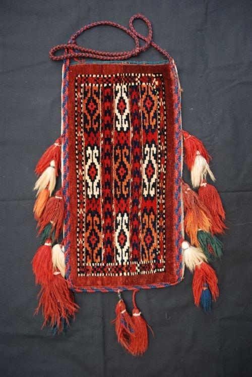 Antique Igsalik (Spindle-bag), Yomud Turkmen, Trans-caspian Steppes, Central Asia